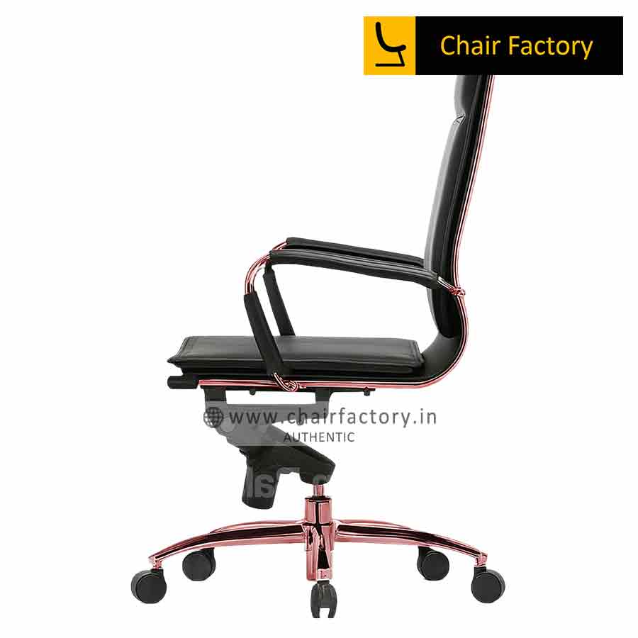 James Double Cushion Rose Gold High Back Conference Room Chairs